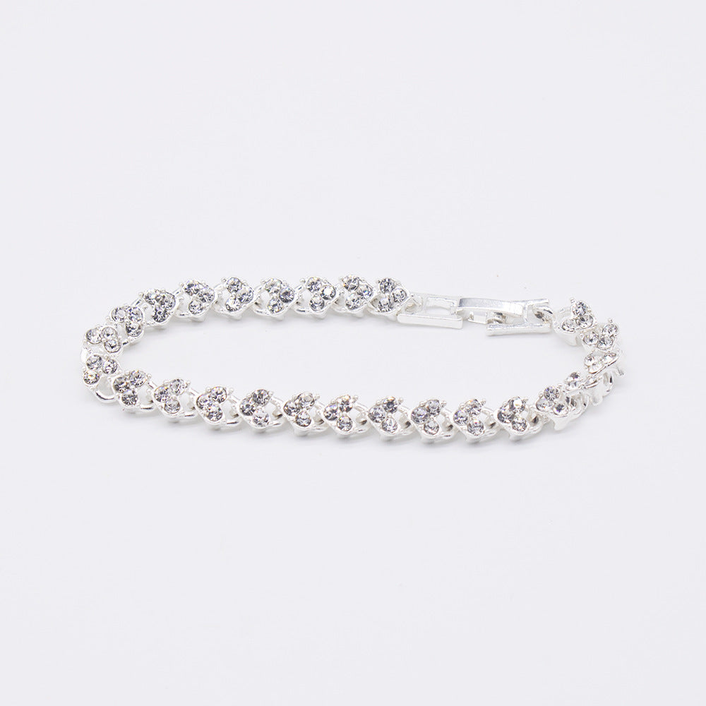 Ladies Fashion Quartz Wristwatch Bracelet Set – Diamond Accent, Round Dial, Casual Style