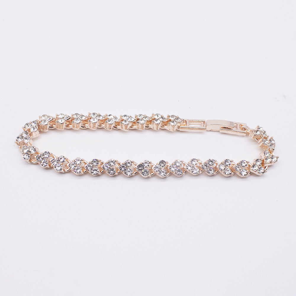 Ladies Fashion Quartz Wristwatch Bracelet Set – Diamond Accent, Round Dial, Casual Style