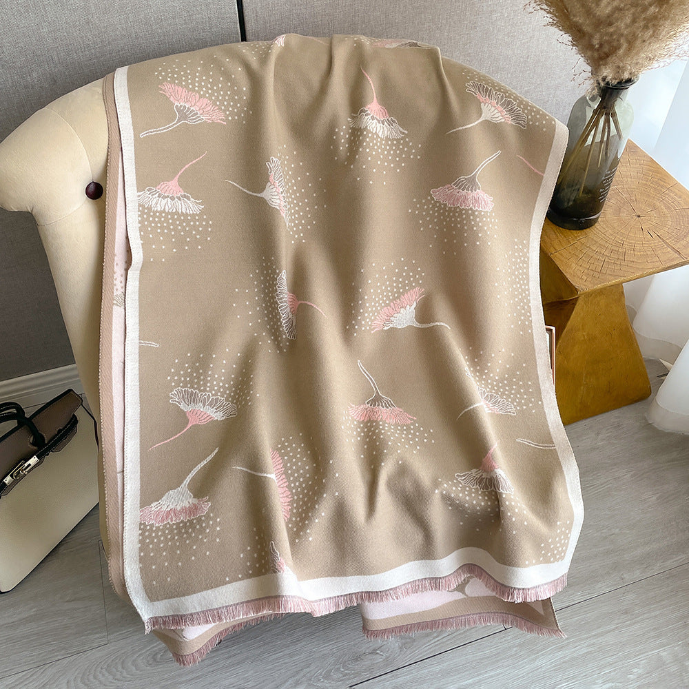 Thick Imitation Cashmere Tassel Scarf – Soft, Warm, Decorative Wrap for All Seasons – 180x65cm, Multiple Colors