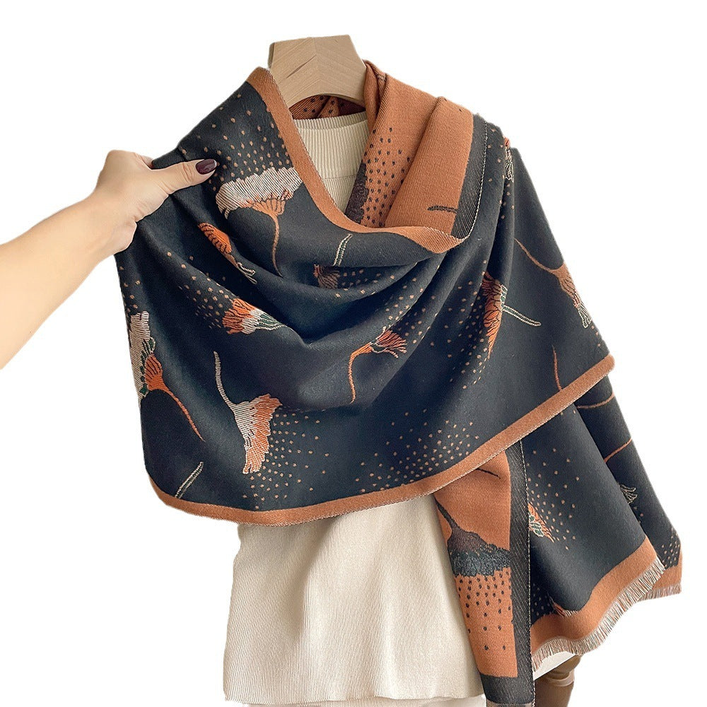 Thick Imitation Cashmere Tassel Scarf – Soft, Warm, Decorative Wrap for All Seasons – 180x65cm, Multiple Colors