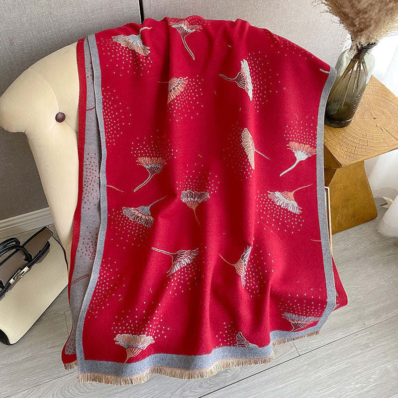 Thick Imitation Cashmere Tassel Scarf – Soft, Warm, Decorative Wrap for All Seasons – 180x65cm, Multiple Colors