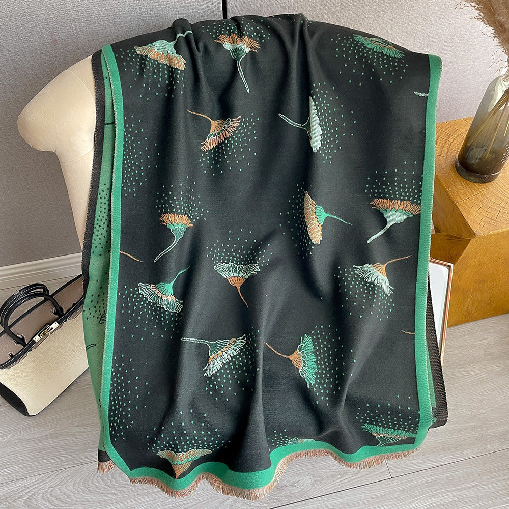 Thick Imitation Cashmere Tassel Scarf – Soft, Warm, Decorative Wrap for All Seasons – 180x65cm, Multiple Colors