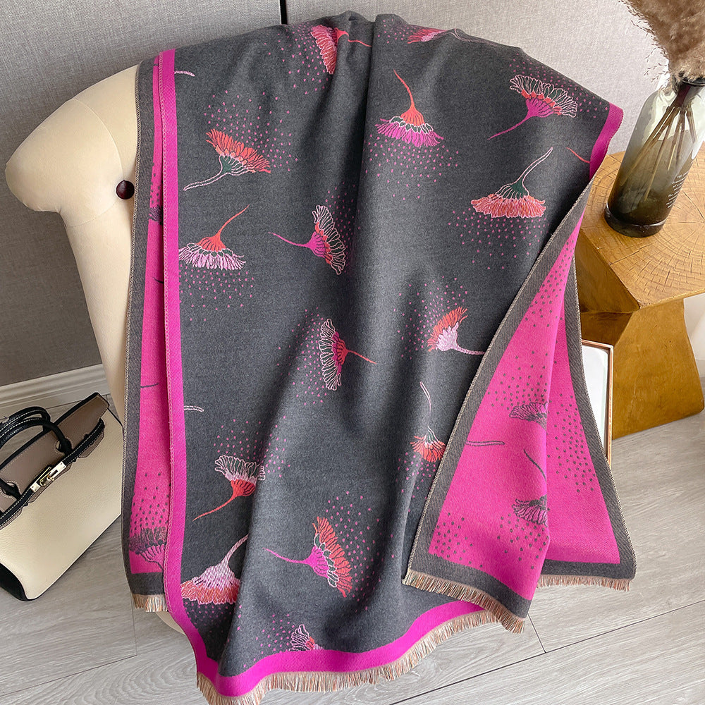 Thick Imitation Cashmere Tassel Scarf – Soft, Warm, Decorative Wrap for All Seasons – 180x65cm, Multiple Colors