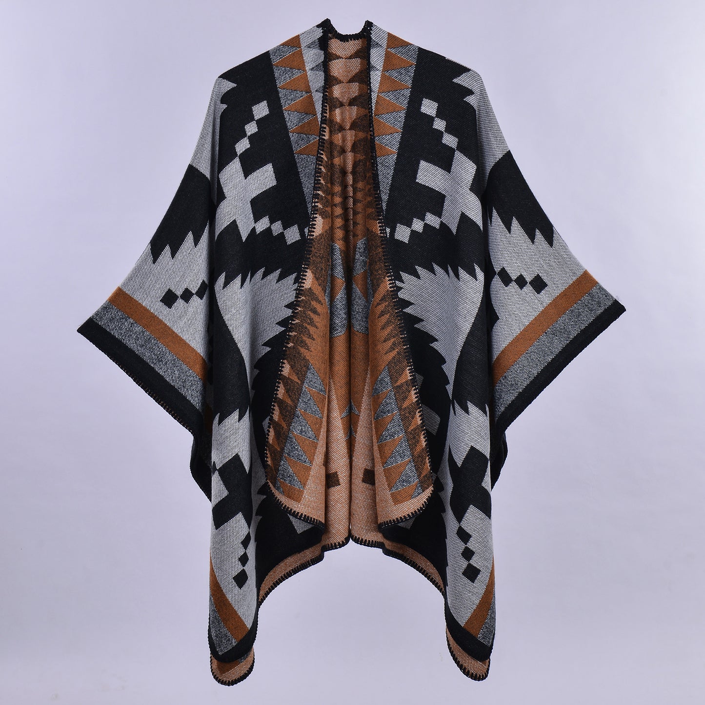 Women's Winter Plaid Scarf – Oversized Imitation Cashmere Shawl Cloak, Multi-Style Wrap