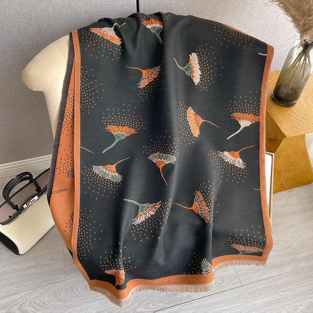 Thick Imitation Cashmere Tassel Scarf – Soft, Warm, Decorative Wrap for All Seasons – 180x65cm, Multiple Colors