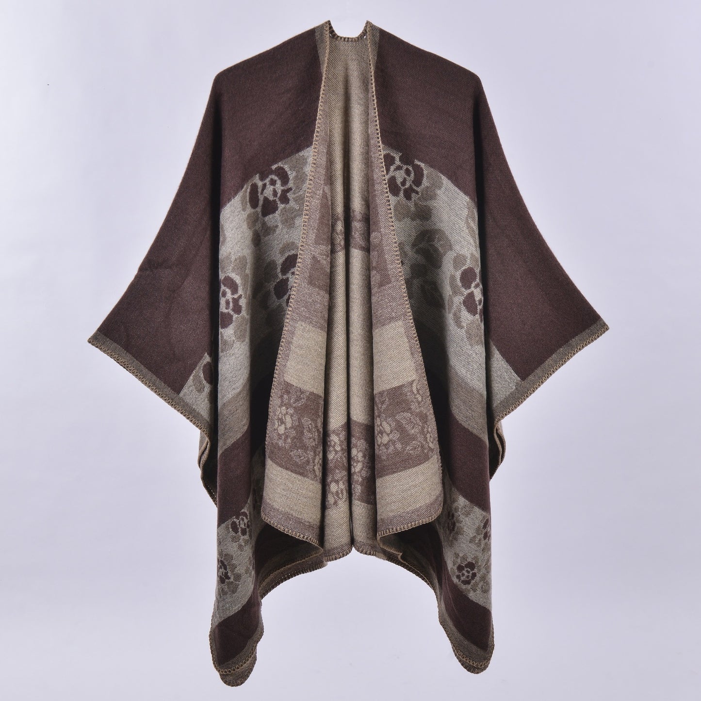 Women's Winter Plaid Scarf – Oversized Imitation Cashmere Shawl Cloak, Multi-Style Wrap