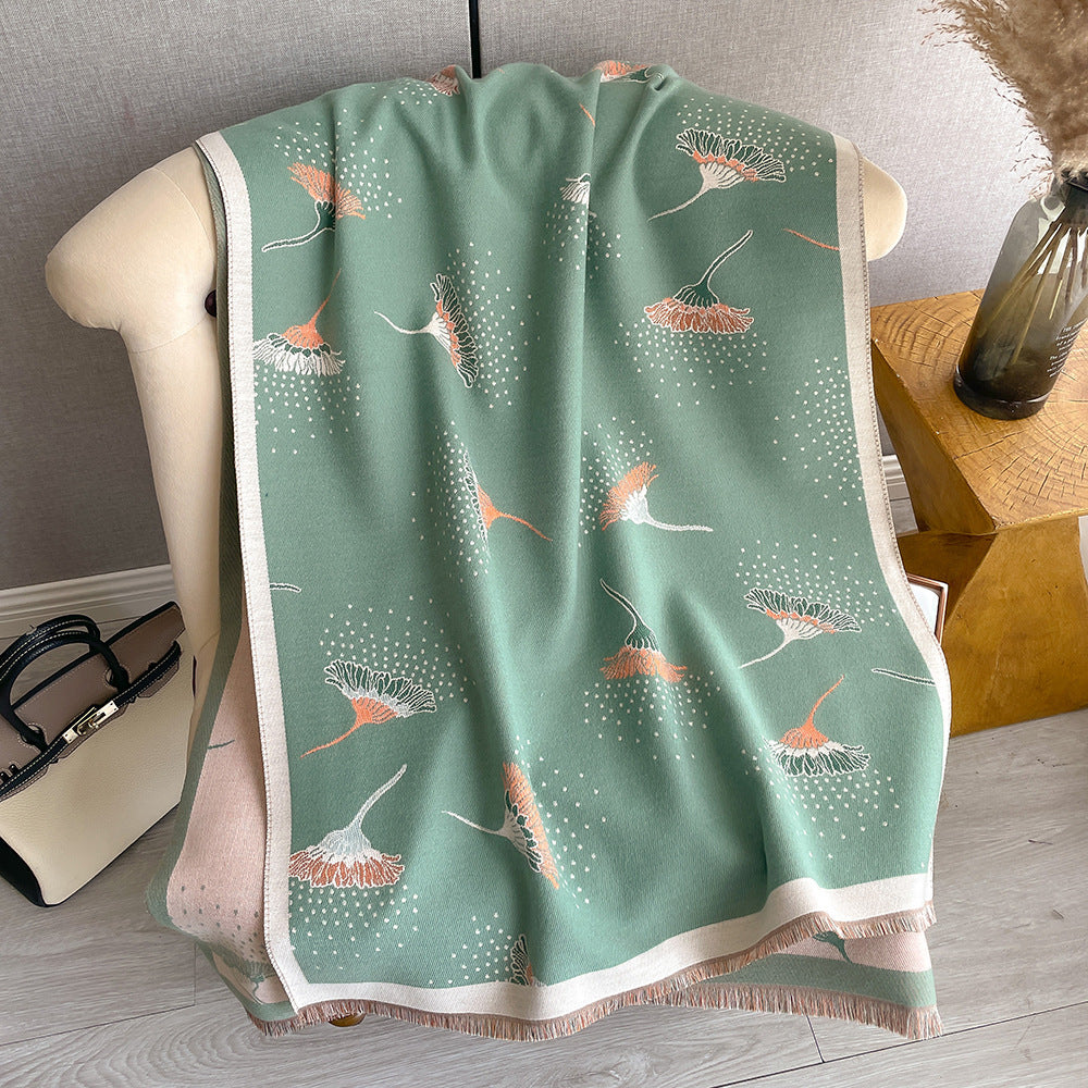 Thick Imitation Cashmere Tassel Scarf – Soft, Warm, Decorative Wrap for All Seasons – 180x65cm, Multiple Colors