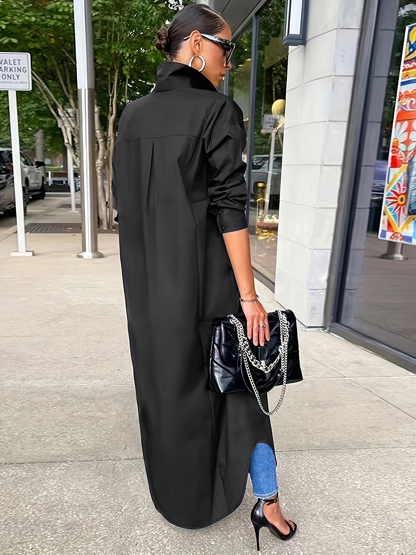 Multi-Way Long-Sleeved Casual Shirt Dress for Women – Wear as Shirt, Coat, or Dress