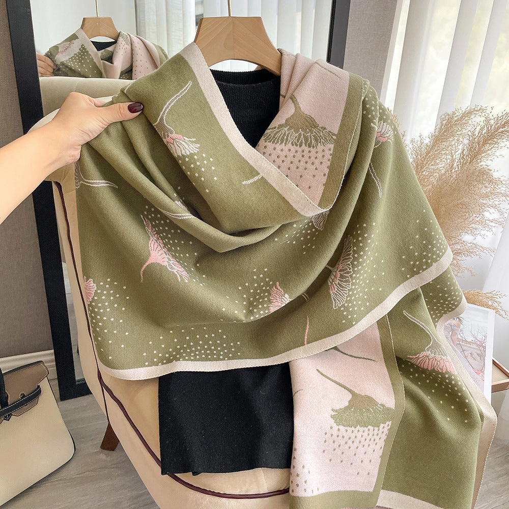 Thick Imitation Cashmere Tassel Scarf – Soft, Warm, Decorative Wrap for All Seasons – 180x65cm, Multiple Colors