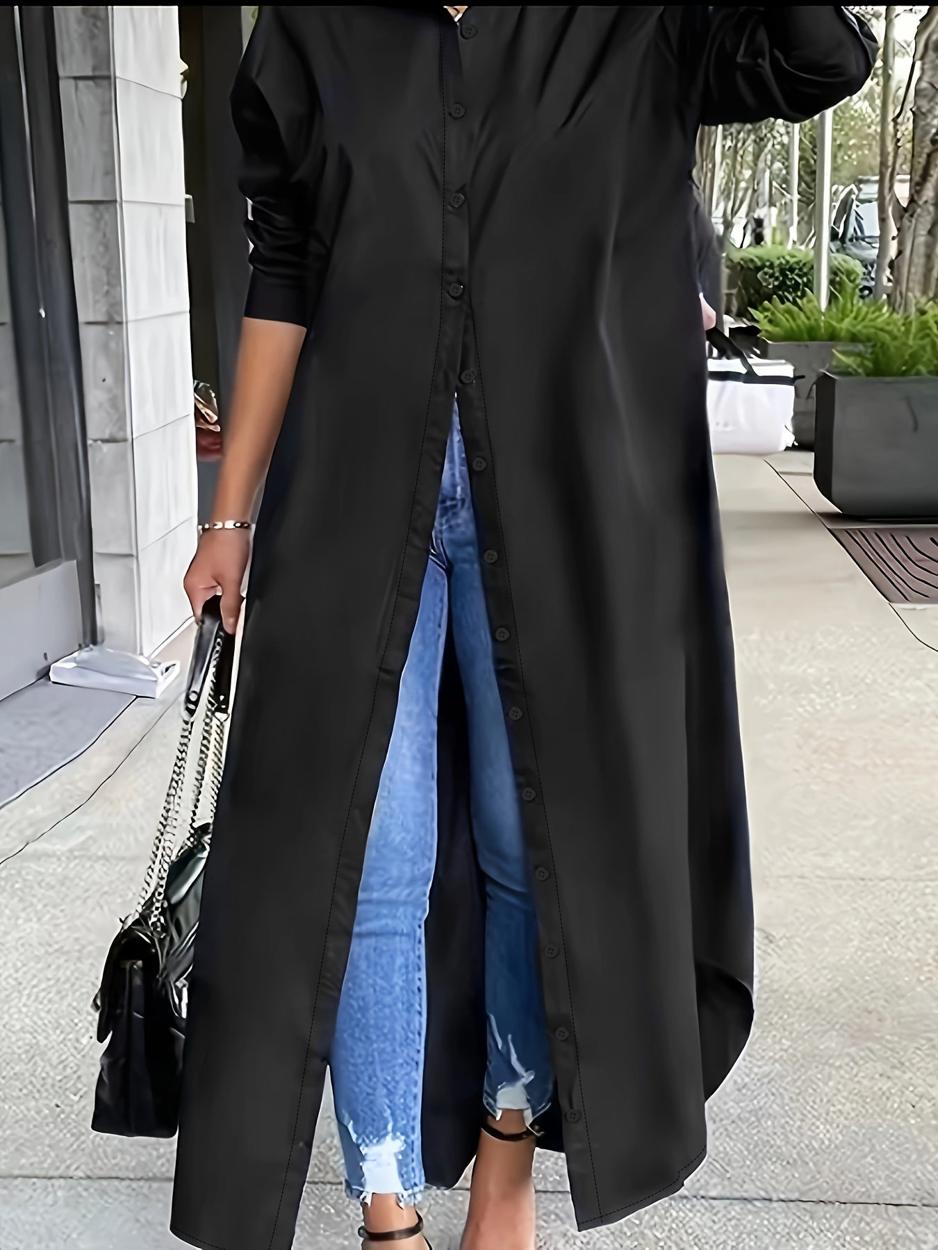 Multi-Way Long-Sleeved Casual Shirt Dress for Women – Wear as Shirt, Coat, or Dress