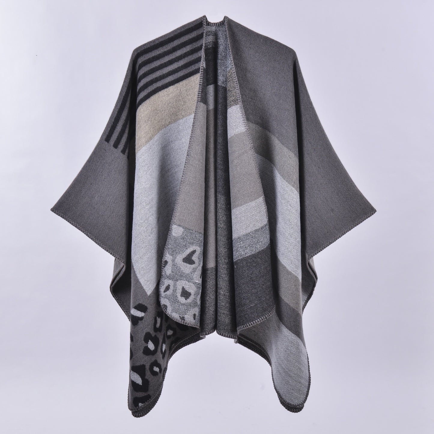 Women's Winter Plaid Scarf – Oversized Imitation Cashmere Shawl Cloak, Multi-Style Wrap