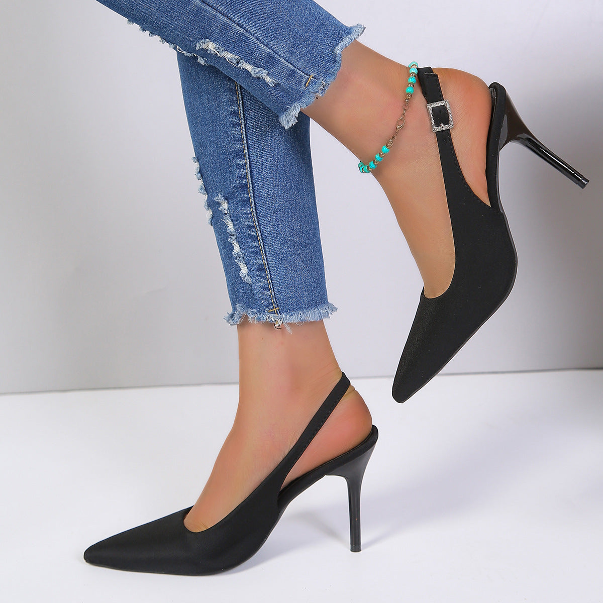 Pointed Toe Buckle Sandals – Fashionable Stiletto High Heel Shoes for Women