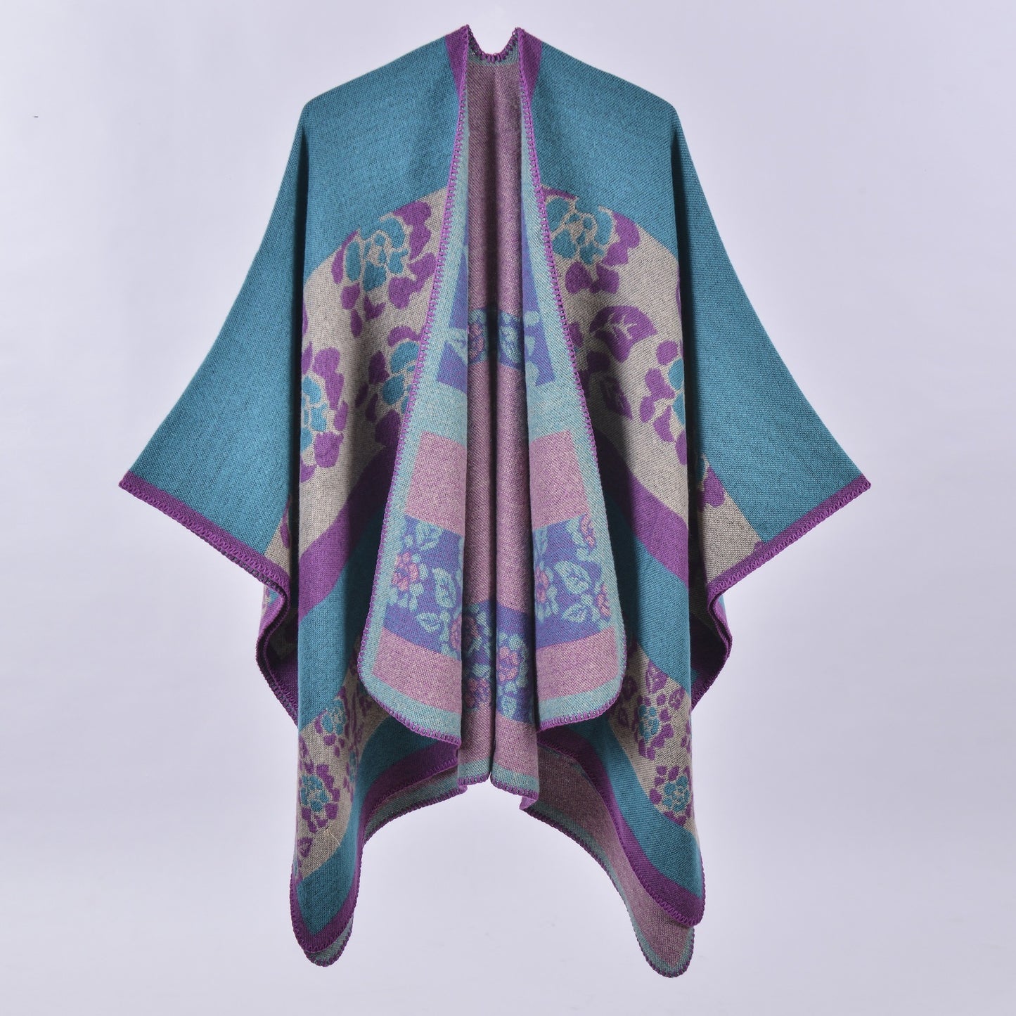 Women's Winter Plaid Scarf – Oversized Imitation Cashmere Shawl Cloak, Multi-Style Wrap