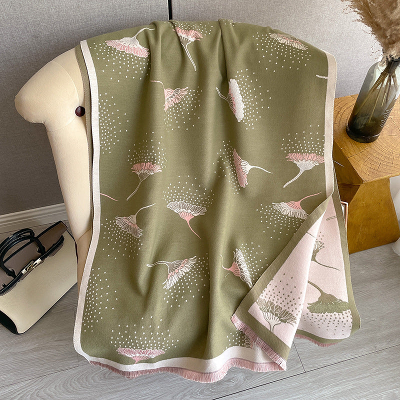 Thick Imitation Cashmere Tassel Scarf – Soft, Warm, Decorative Wrap for All Seasons – 180x65cm, Multiple Colors