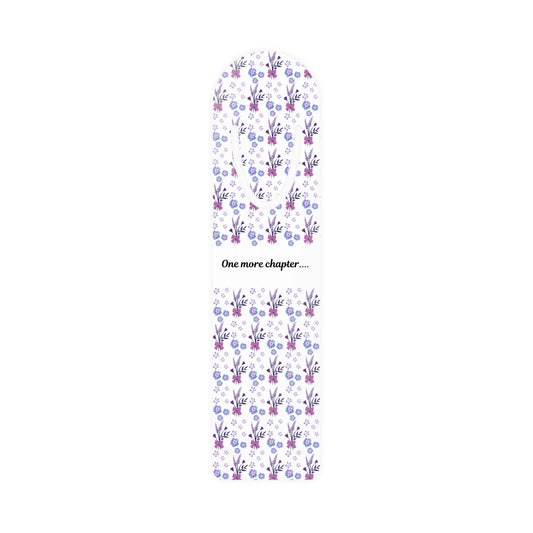 Bookmark with Purple Flowers and 'One More Chapter' Text