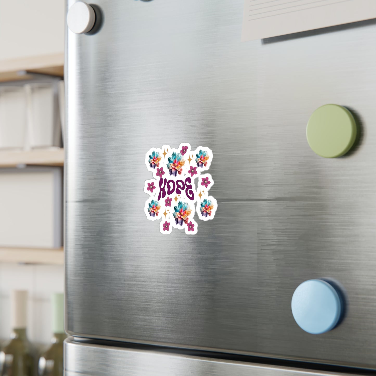 Hope Floral Kiss-Cut Vinyl Decals - Inspirational Stickers for Home & Office Decor