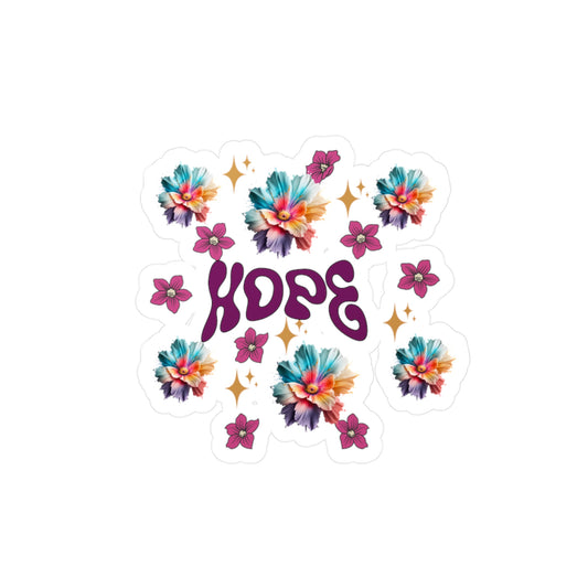 Hope Floral Kiss-Cut Vinyl Decals - Inspirational Stickers for Home & Office Decor