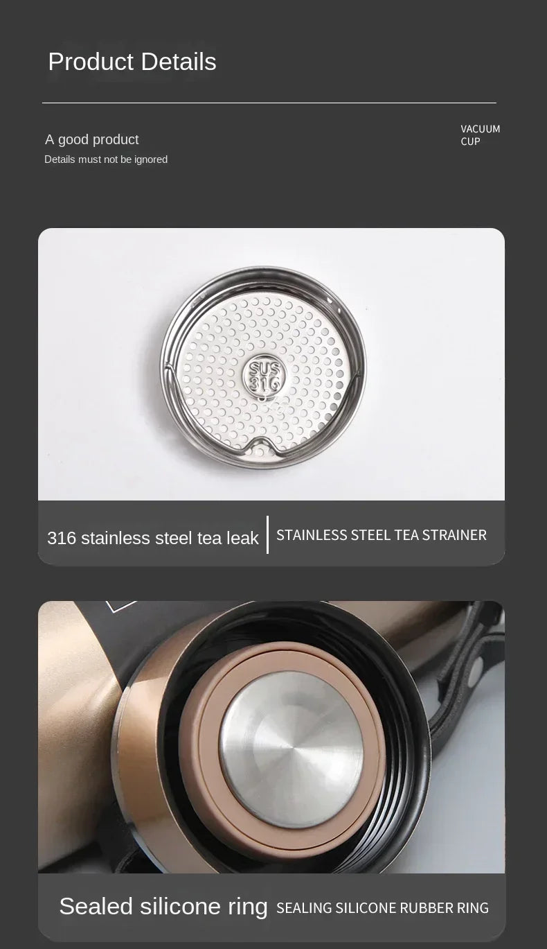 1L Stainless Steel Thermal Water Bottle – Vacuum Insulated Flask for Hot & Cold Drinks | Reusable, Leakproof, BPA-Free